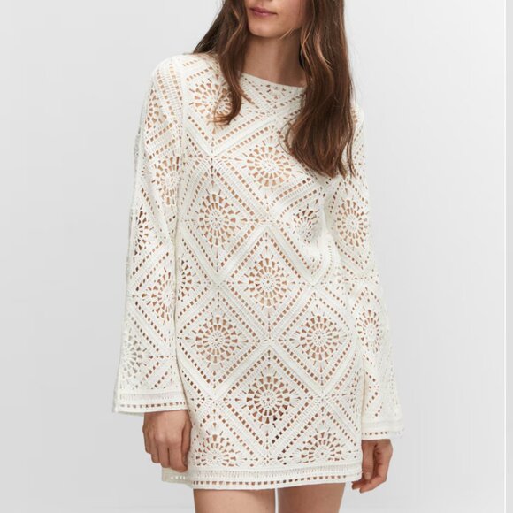 Mango White Long Sleeve Dress - Picture 3 of 6